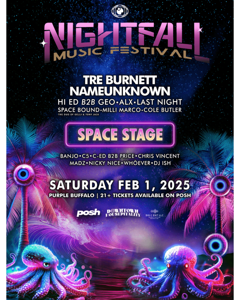 Nightfall Music Festival February 2025 NameUnknown Hi 
Ed Geo Purple Buffalo North Charleston South Carolina EDM